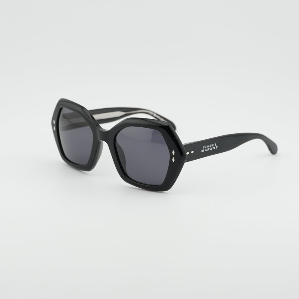 Isabel Marant IM 0107/G/S 0807 IR Sunglasses Black Geometric Frame, Grey Lenses